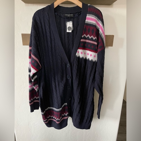 Lane Bryant|Classic button front cable & jacquard cardigan in geometric pattern• - Picture 14 of 14